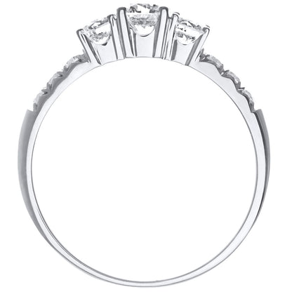 18ct White Gold  0.6ct Diamond 15pts Shoulder Set Trilogy Ring - PR1AXL096418KW