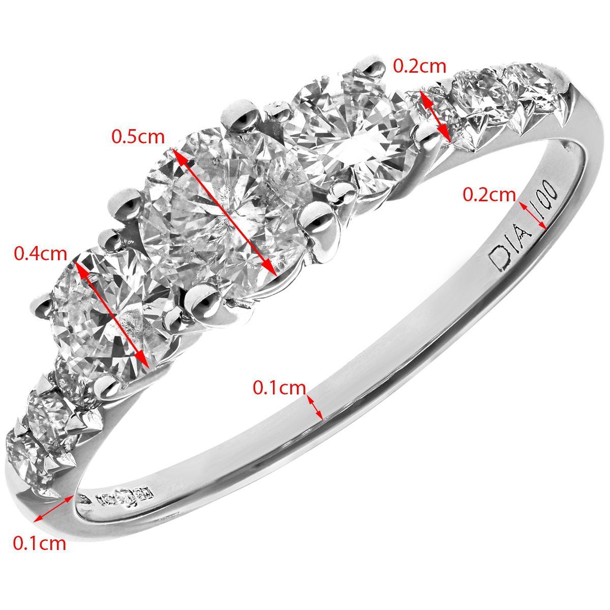 18ct White Gold  Round Diamond Engagement Engagement Ring - PR1AXL096518KW