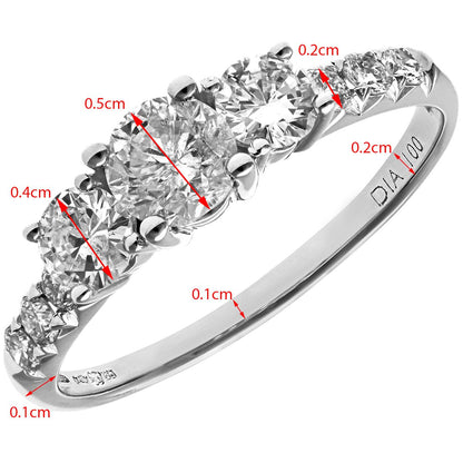 18ct White Gold  Round Diamond Engagement Engagement Ring - PR1AXL096518KW