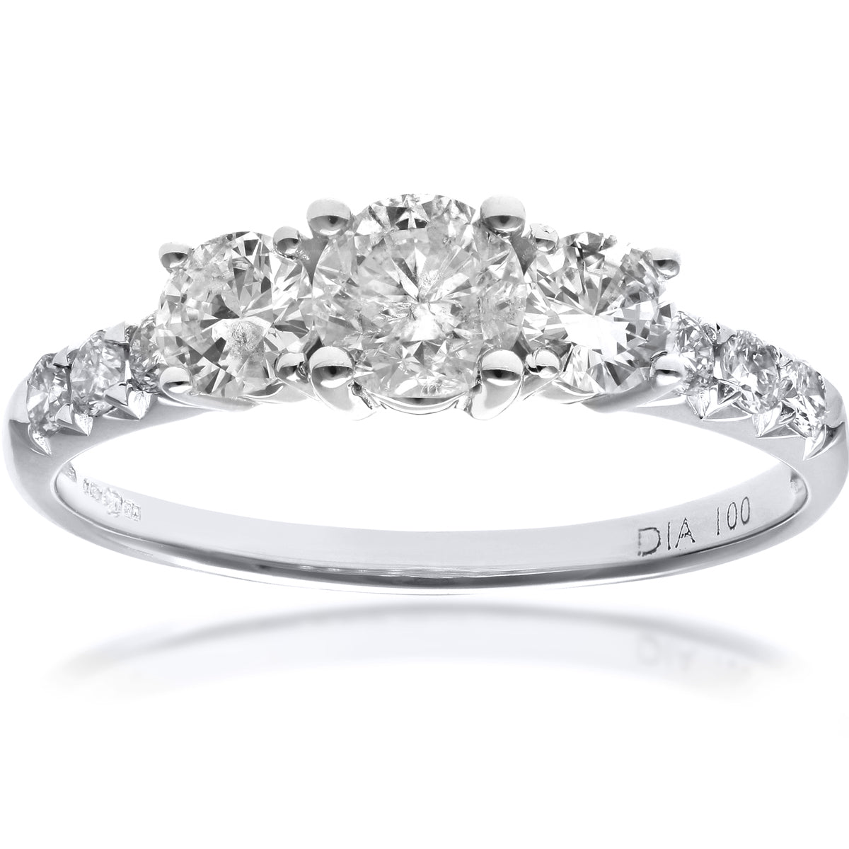 18ct White Gold  Round Diamond Engagement Engagement Ring - PR1AXL096518KW