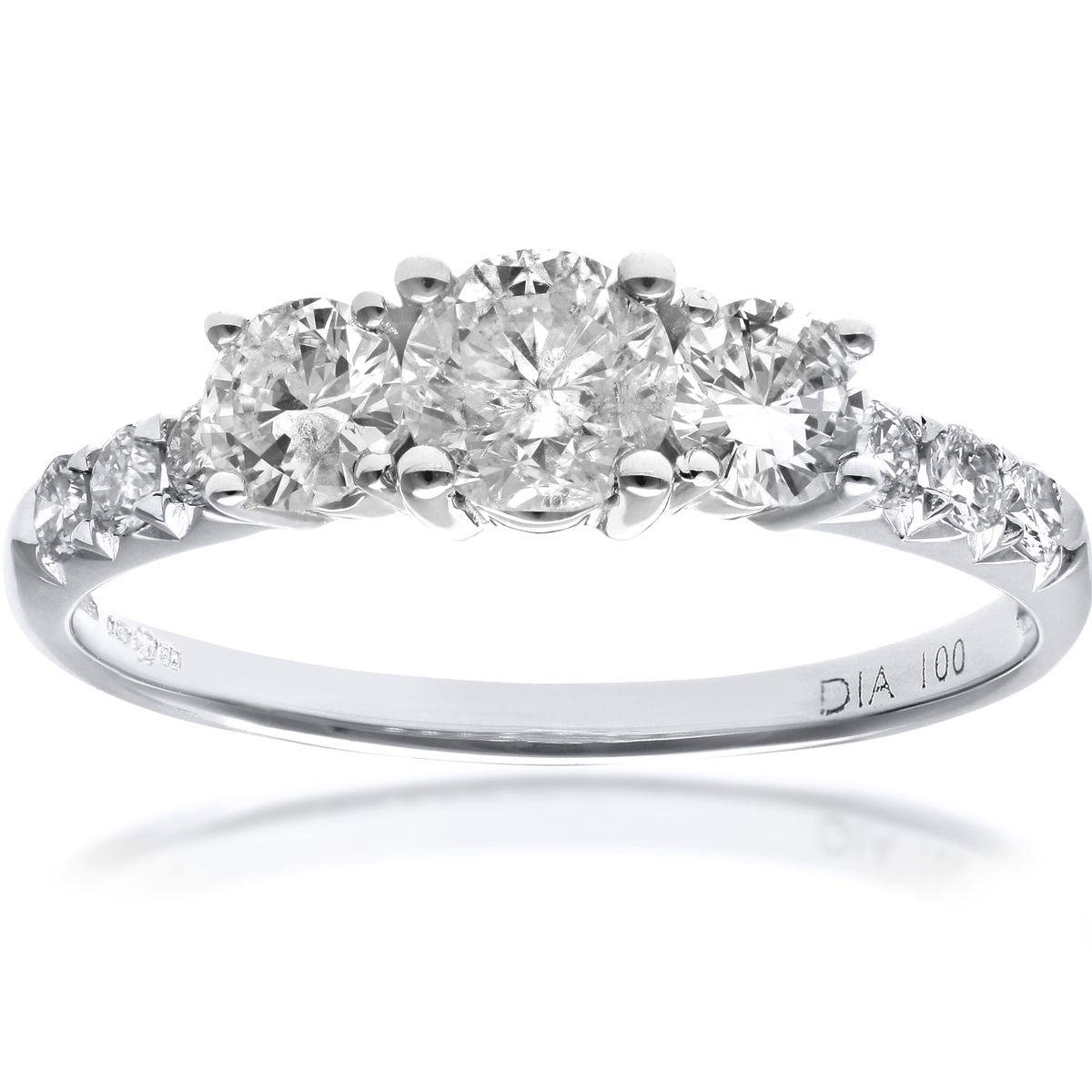 18ct White Gold  Round Diamond Engagement Engagement Ring - PR1AXL096518KW