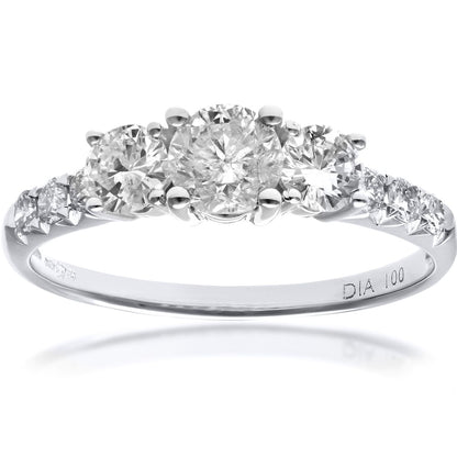 18ct White Gold  Round Diamond Engagement Engagement Ring - PR1AXL096518KW