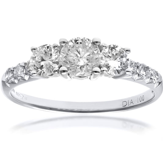 18ct White Gold  Round Diamond Engagement Engagement Ring - PR1AXL096518KW