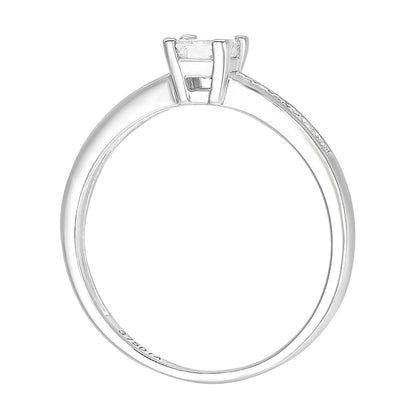 9ct White Gold  Princess 1/3ct Diamond L-Shape Solitaire Ring - PR1AXL2275W