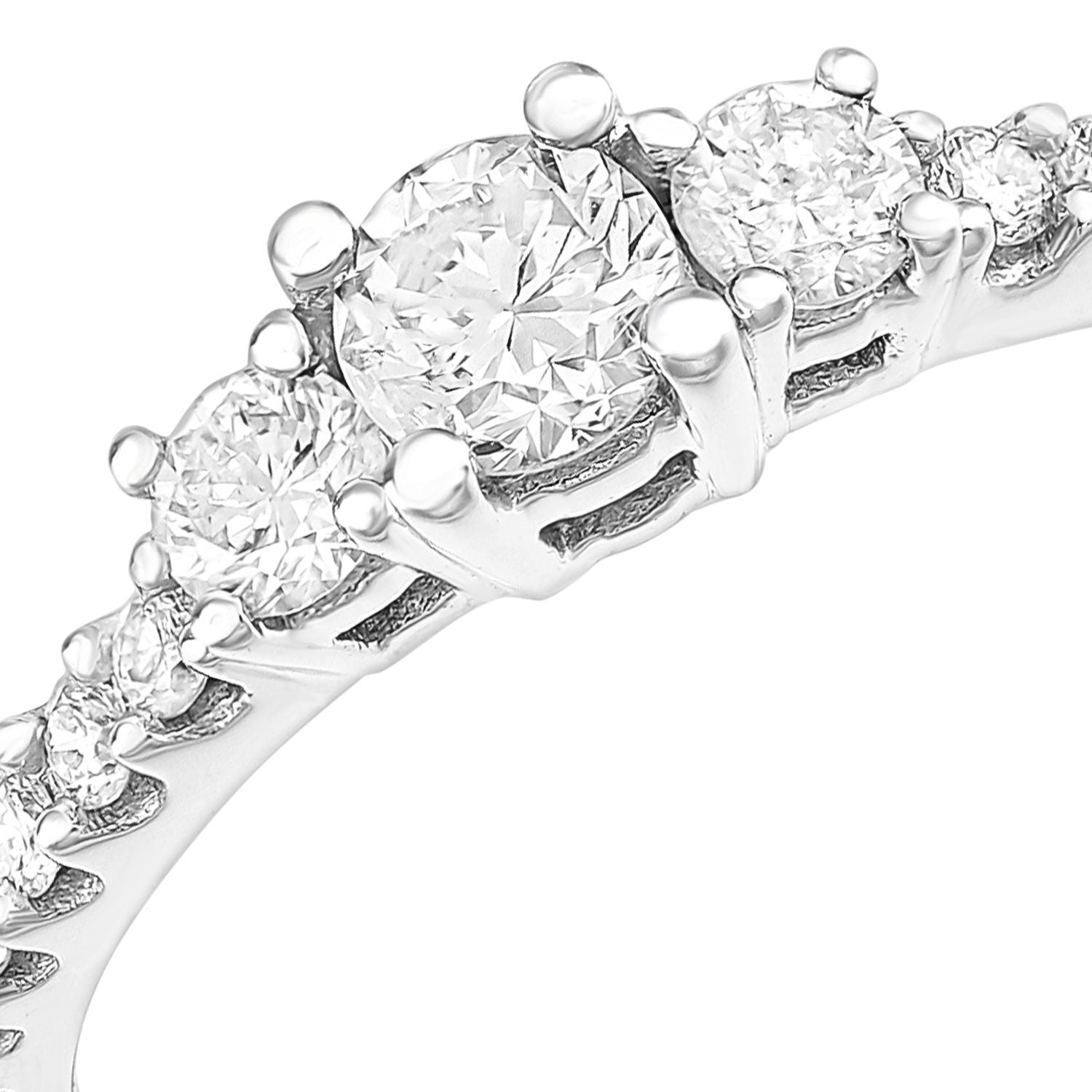 18ct White Gold  0.35ct Diamond Raised Graduated Trilogy Ring - PR1AXL2320W18