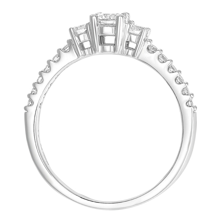 18ct White Gold  0.35ct Diamond Raised Graduated Trilogy Ring - PR1AXL2320W18