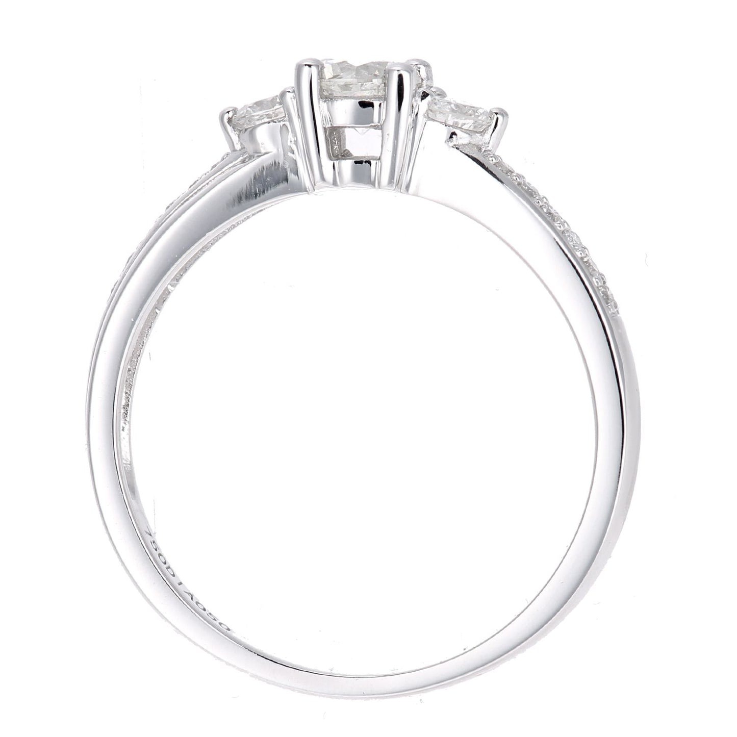 18ct White Gold  0.44ct Diamond 6pts Graduated Trilogy Ring - PR1AXL2321W18