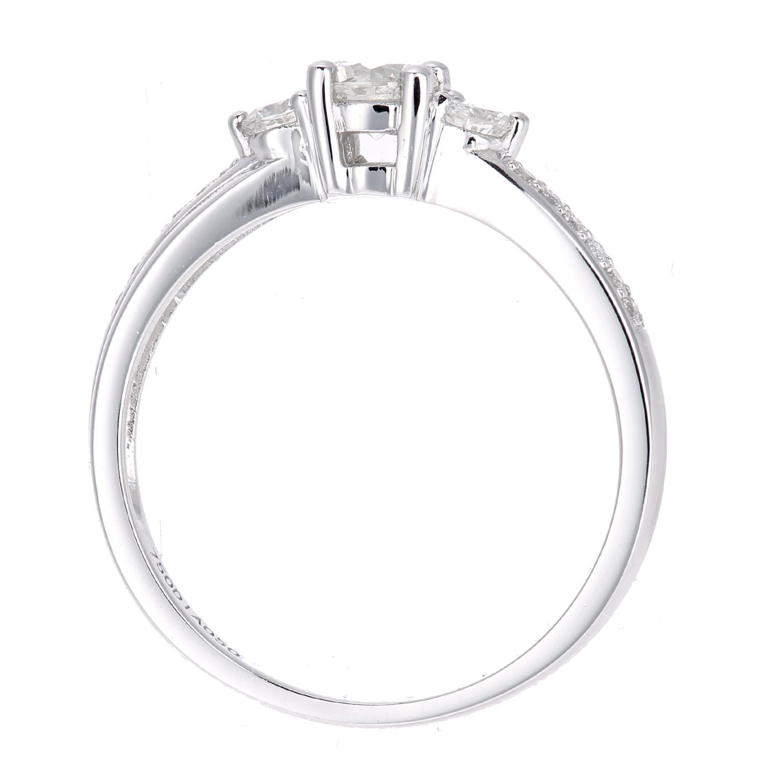 18ct White Gold  0.44ct Diamond 6pts Graduated Trilogy Ring - PR1AXL2321W18