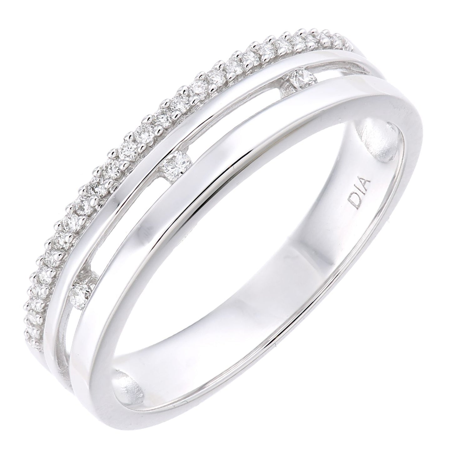 18ct White Gold  Diamond Split Channel Crown Style Eternity Ring - PR1AXL2365W18