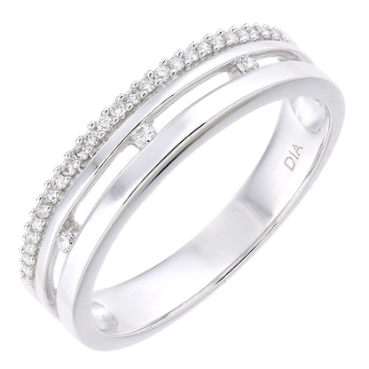18ct White Gold  Diamond Split Channel Crown Style Eternity Ring - PR1AXL2365W18