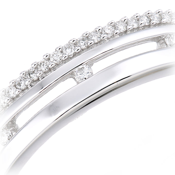 18ct White Gold  Diamond Split Channel Crown Style Eternity Ring - PR1AXL2365W18