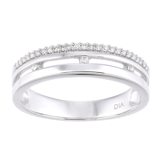 18ct White Gold  Diamond Split Channel Crown Style Eternity Ring - PR1AXL2365W18