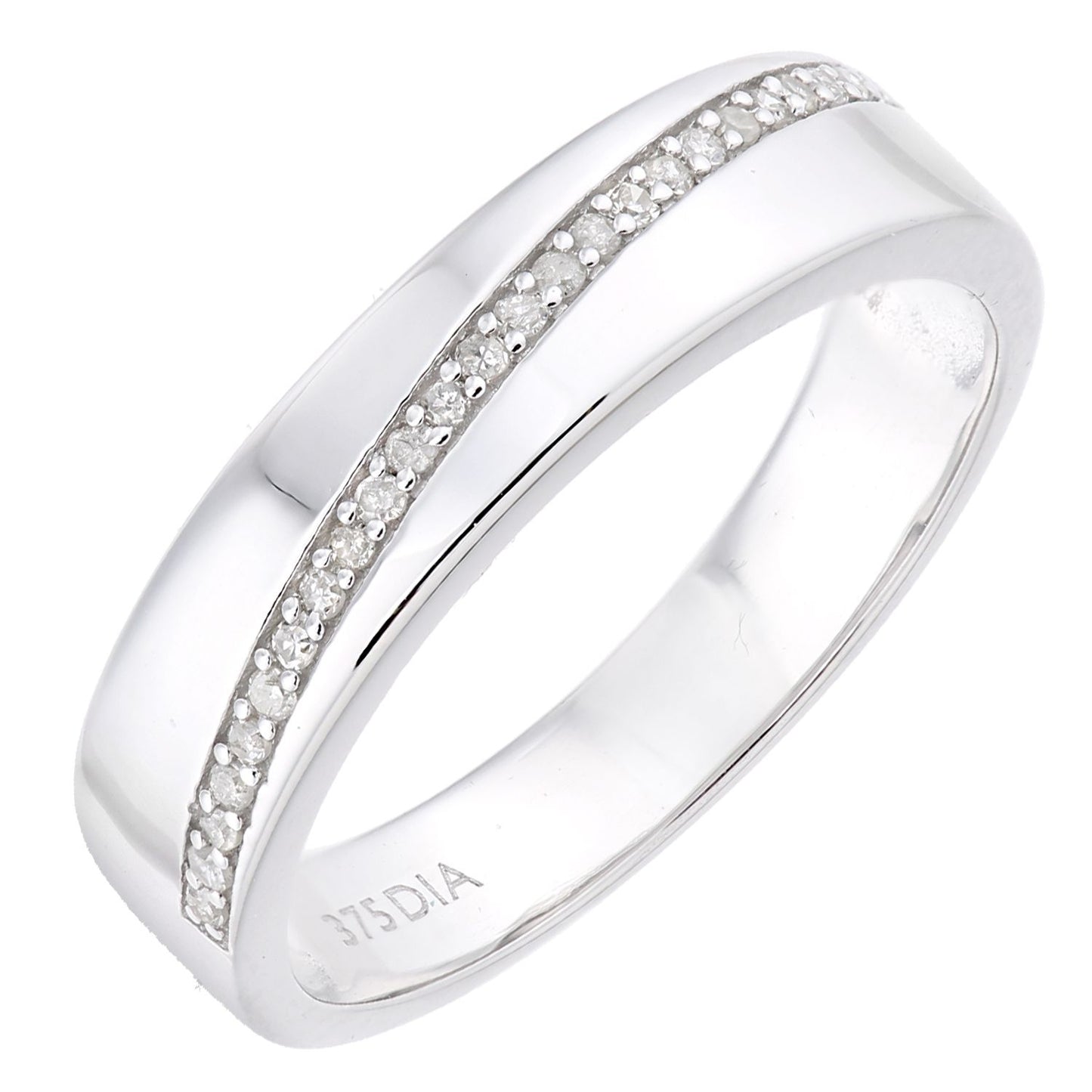 9ct White Gold  Diamond Diagonal Pave Panel Eternity Ring 3.5mm - PR1AXL2369W