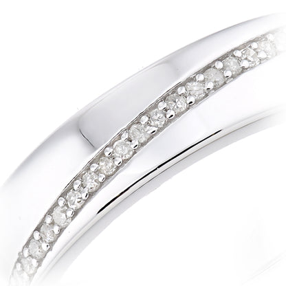 9ct White Gold  Diamond Diagonal Pave Panel Eternity Ring 3.5mm - PR1AXL2369W