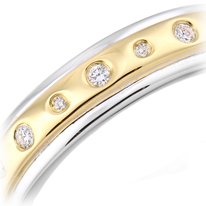 9ct 2-Colour Gold  Lil n Large 9 stone Diamond Bubble Wedding Ring - PR1AXL2375YW