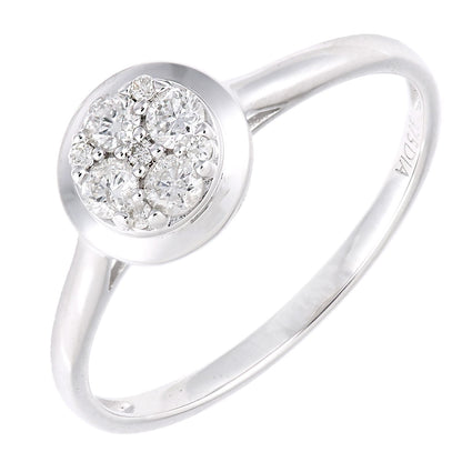 9ct White Gold  Round 23pts Diamond Halo Engagement Ring - PR1AXL2391W