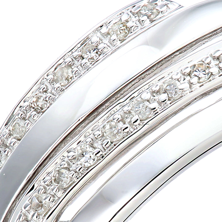 9ct White Gold  8pts Diamond Dual Pave Eternity Ring 1.5mm - PR1AXL2709W
