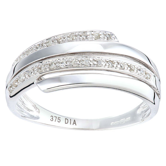 9ct White Gold 8pts Diamond Dual Pave Eternity Ring 1.5mm - PR1AXL2709W