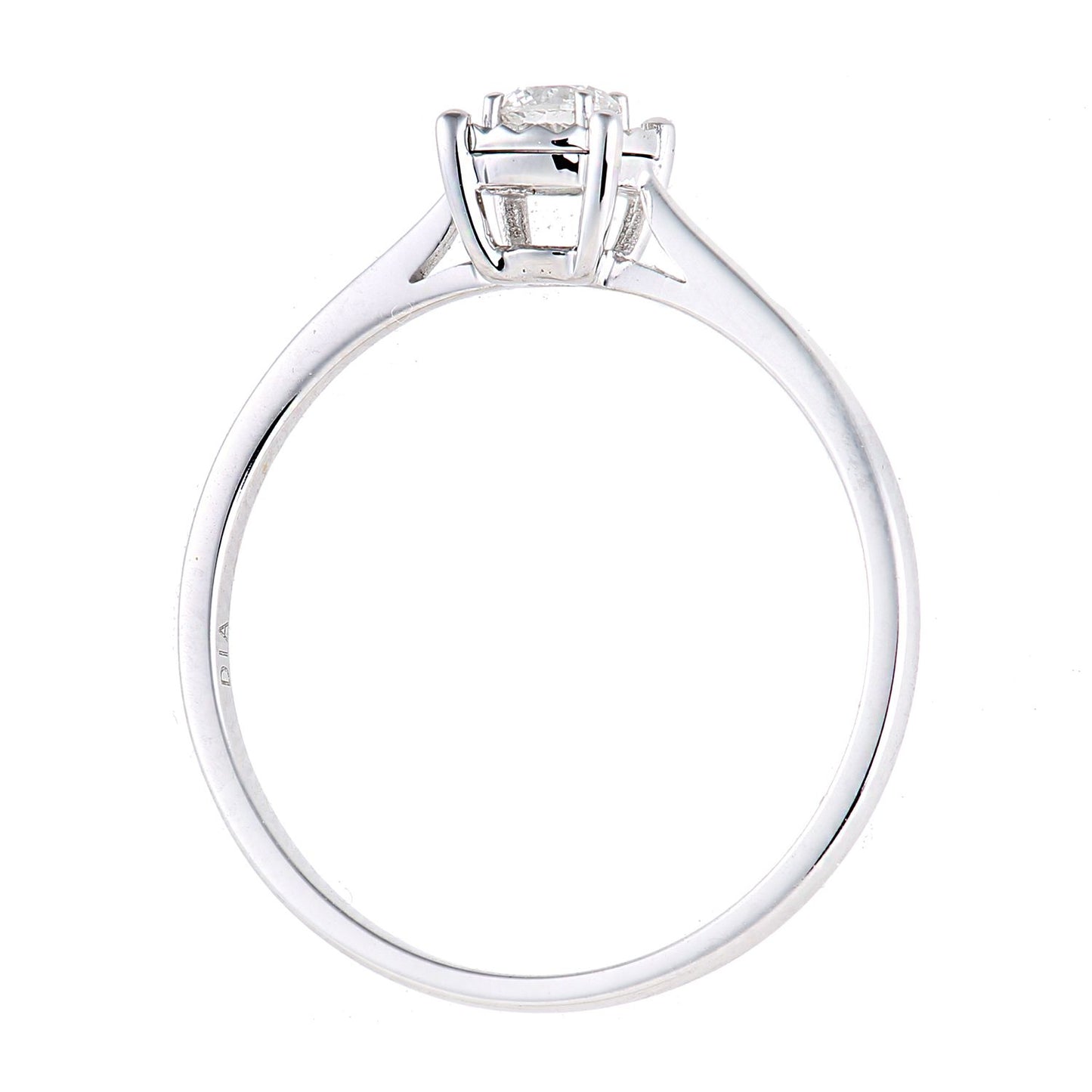 18ct White Gold  15pts Diamond Illusion Solitaire Engagement Ring - PR1AXL2736W18