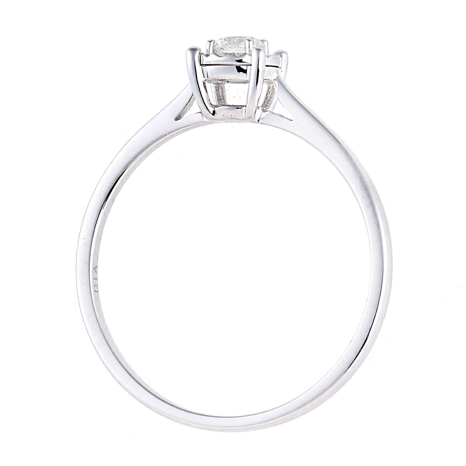 18ct White Gold  15pts Diamond Illusion Solitaire Engagement Ring - PR1AXL2736W18