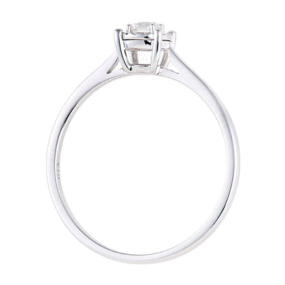 18ct White Gold  15pts Diamond Illusion Solitaire Engagement Ring - PR1AXL2736W18