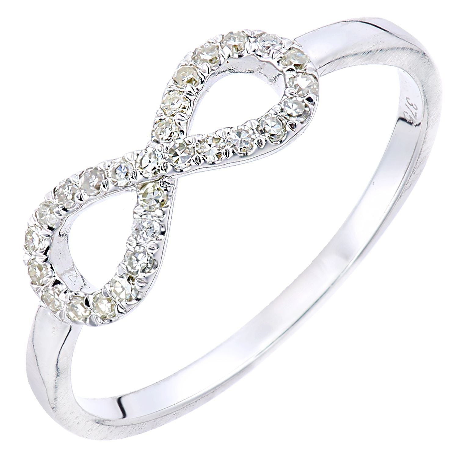 9ct White Gold  Round 15pts Diamond Infinity Dress Ring - PR2AXL0431W