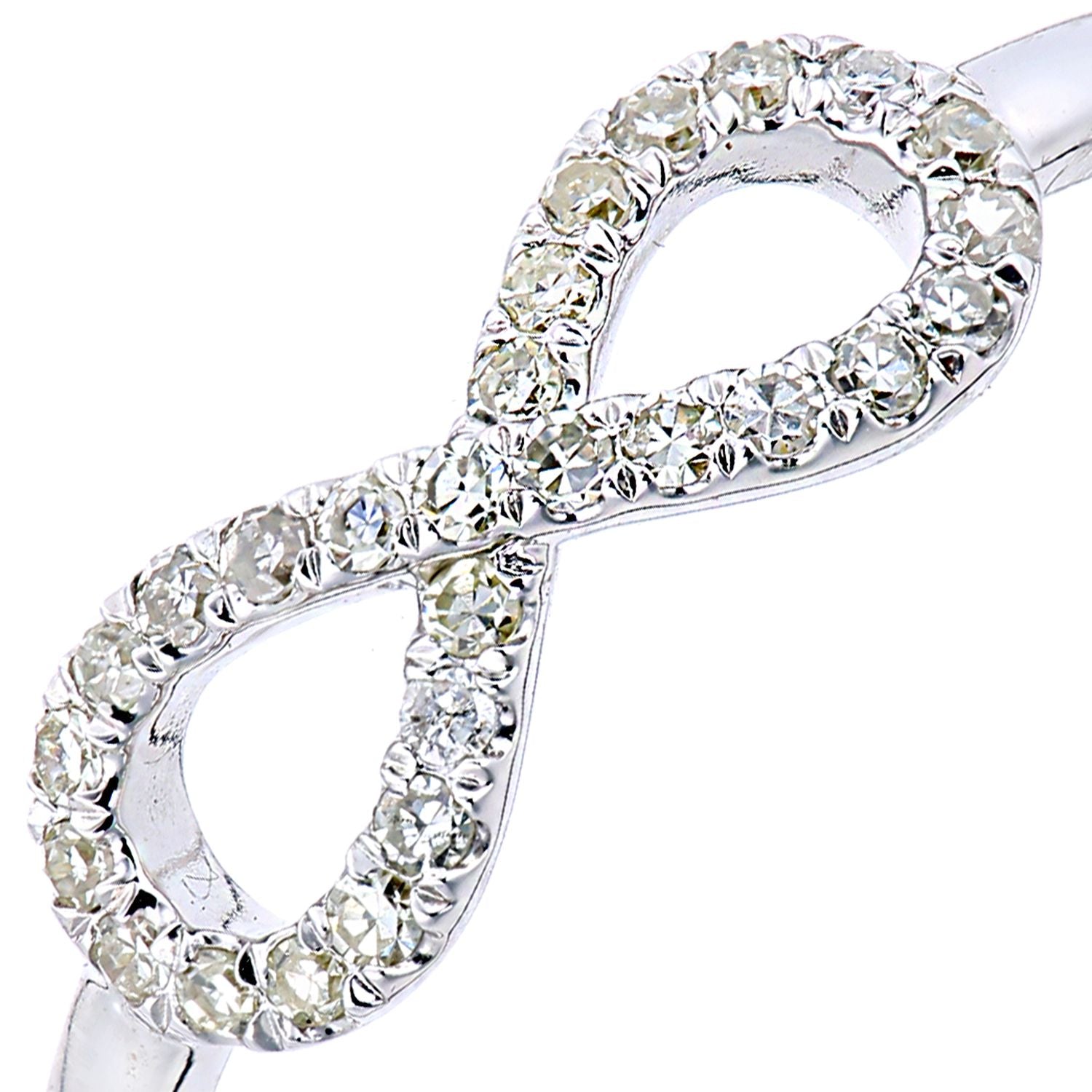 9ct White Gold  Round 15pts Diamond Infinity Dress Ring - PR2AXL0431W