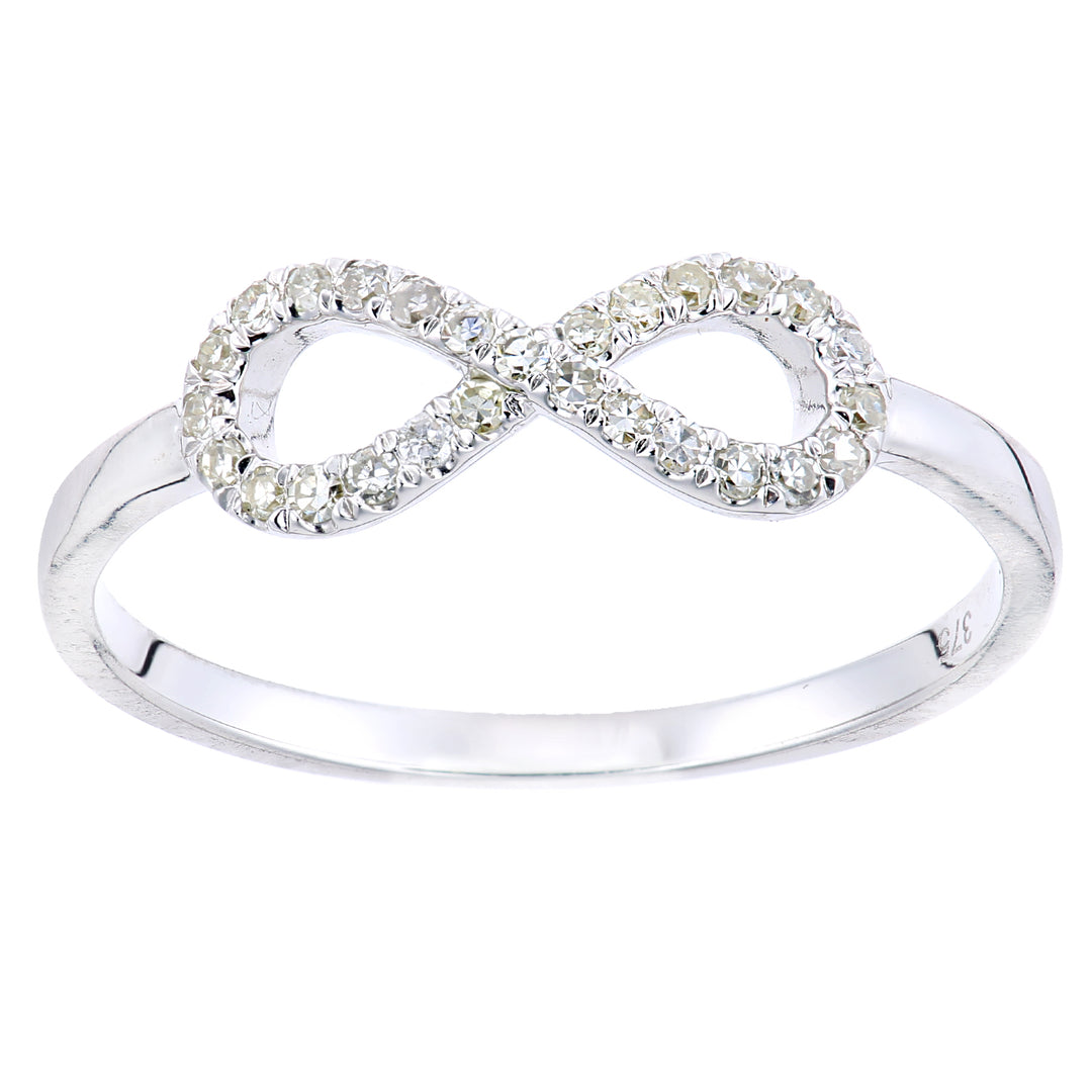 9ct White Gold  Round 15pts Diamond Infinity Dress Ring - PR2AXL0431W