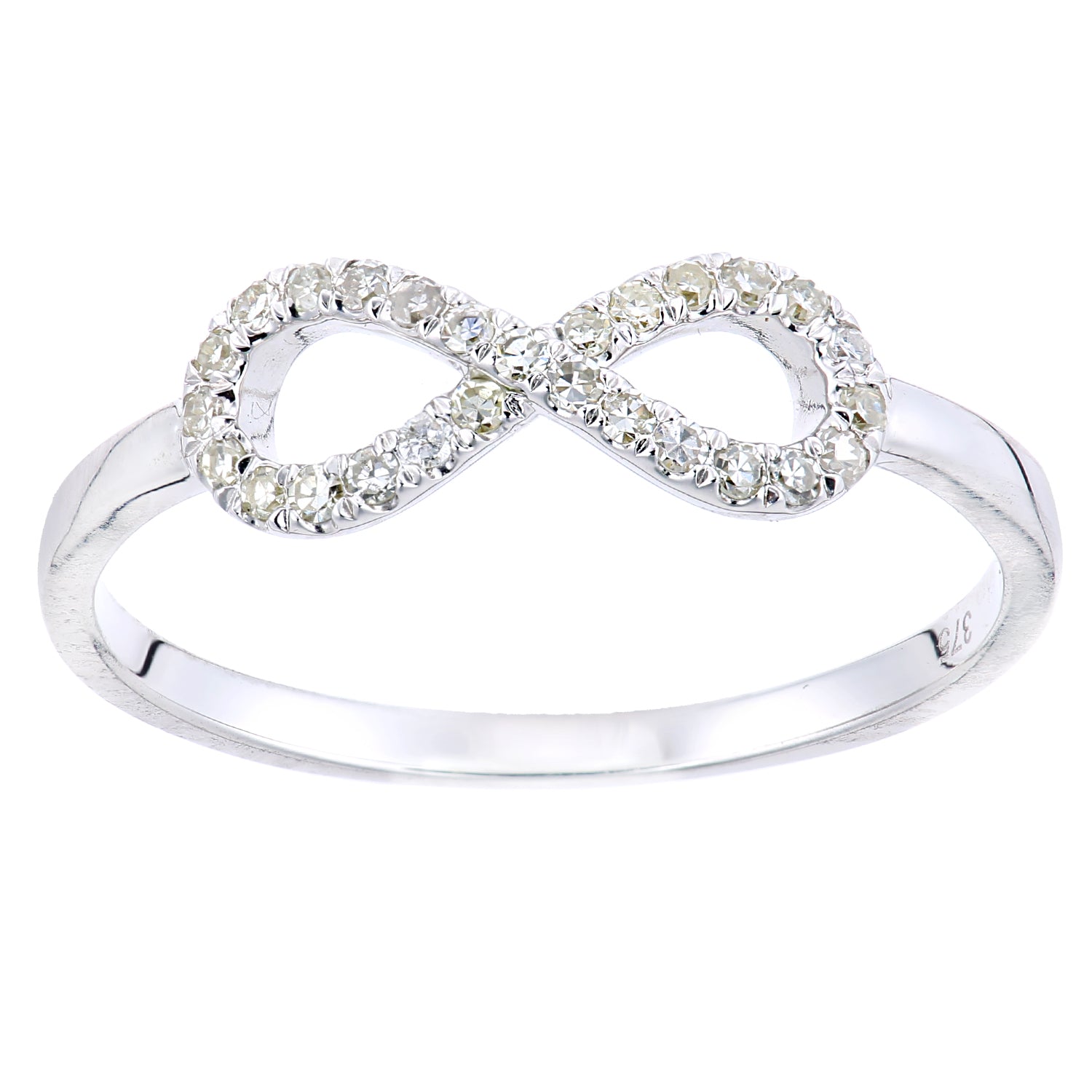 9ct White Gold  Round 15pts Diamond Infinity Dress Ring - PR2AXL0431W