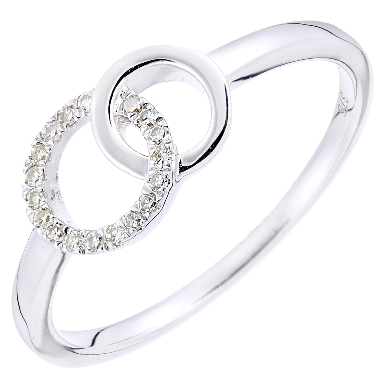 9ct White Gold  Round 5pts Diamond Interlocked Dress Ring - PR2AXL0437W