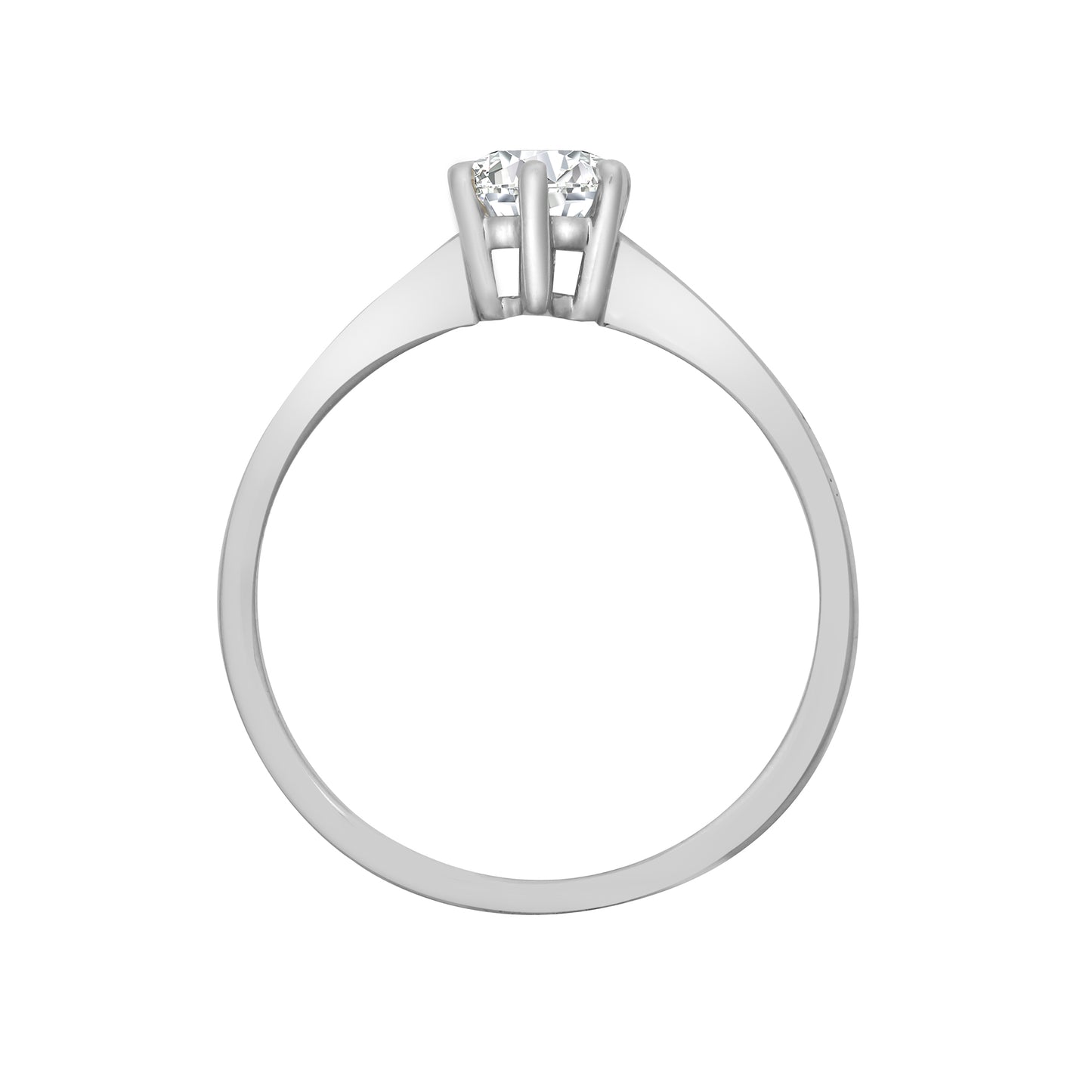 Platinum  0.5ct Diamond Solitaire Engagement Ring 6.5mm - PTR004-050