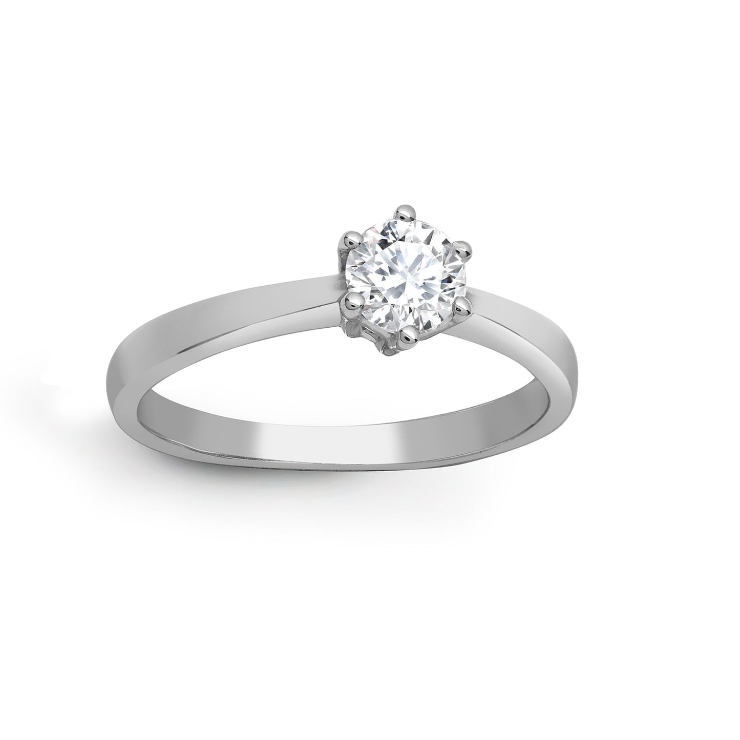 Platinum  0.5ct Diamond Solitaire Engagement Ring 6.5mm - PTR004-050