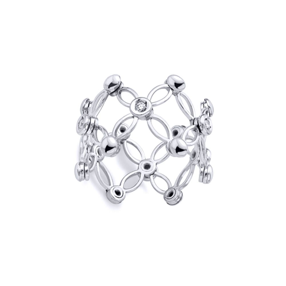 18ct White Gold  Diamond Expandable Ring - RBNR02089