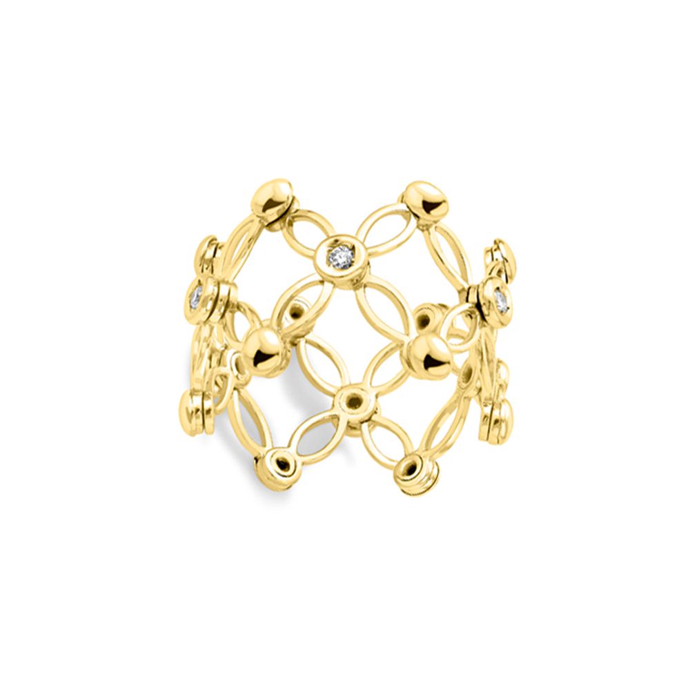 18ct Yellow Gold  Diamond Expandable Ring - RBNR02090