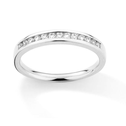 18ct White Gold  Diamond 0.25ct Eternity Wedding Band Ring - 3mm - RBNR02706
