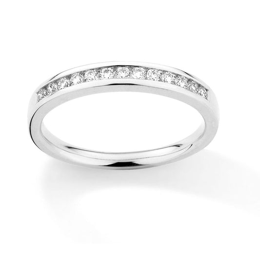18ct White Gold  Diamond 0.25ct Eternity Wedding Band Ring - 3mm - RBNR02706