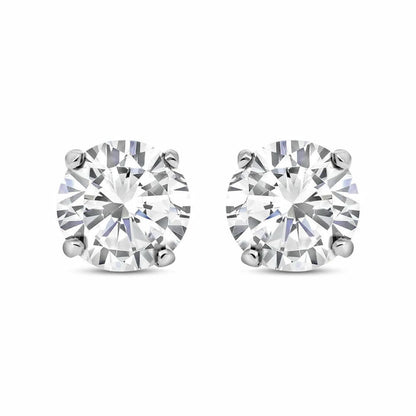 Silver  CZ 4 Claw Solitaire Stud Earrings 3mm 0.20cts - RD3