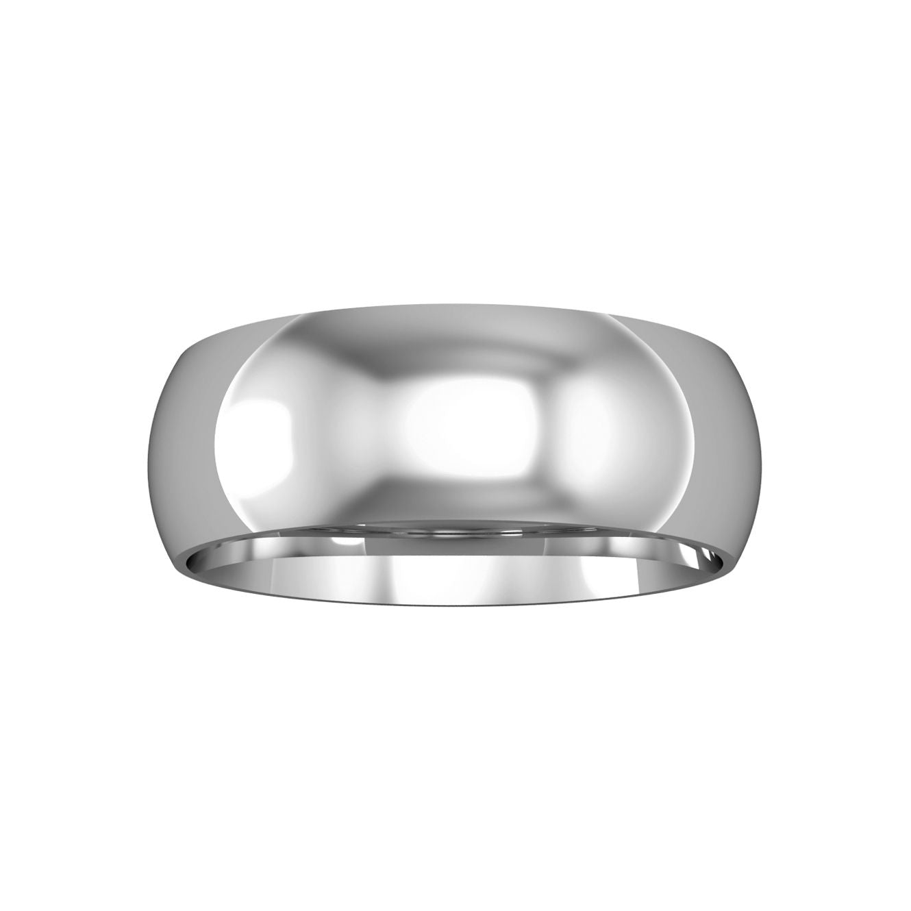 9ct White Gold  7mm Essential Court Wedding Band Commitment Ring - RNR02534