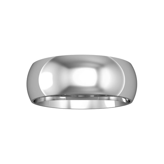 9ct White Gold  7mm Essential Court Wedding Band Commitment Ring - RNR02534