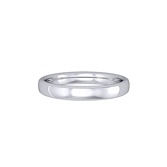 Platinum  3mm Premium Bombe Court Wedding Band Commitment Ring - RPNR0223XX