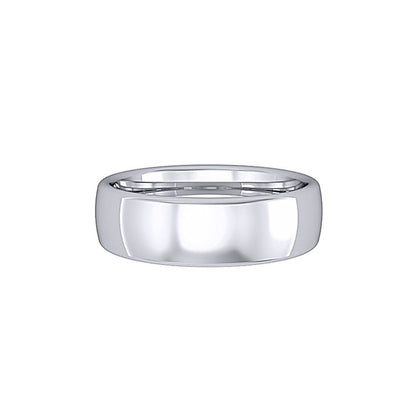Platinum  6mm Bombe Court Polished Wedding Band Commitment Ring - RPNR0226XX