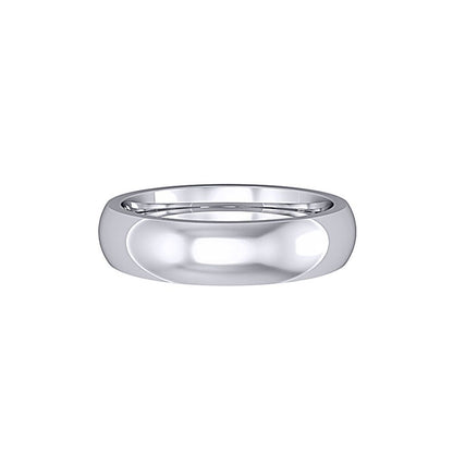 Platinum  5mm Premium Court Polished Wedding Band Commitment Ring - RPNR0235XX