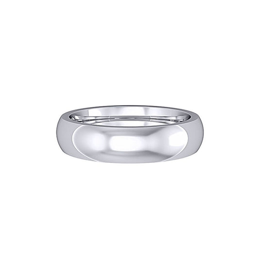 Platinum  5mm Premium Court Polished Wedding Band Commitment Ring - RPNR0235XX