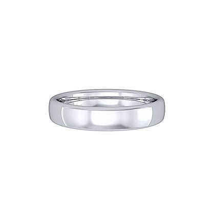 18ct White Gold  4mm Bombe Court Wedding Band Commitment Ring - RWNR0224XX