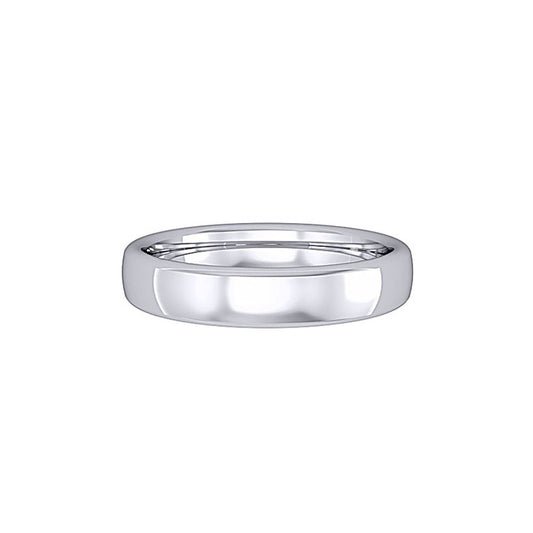 18ct White Gold  4mm Bombe Court Wedding Band Commitment Ring - RWNR0224XX