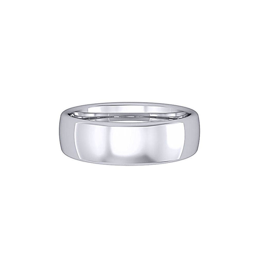 18ct White Gold  6mm Bombe Court Wedding Band Commitment Ring - RWNR0226XX