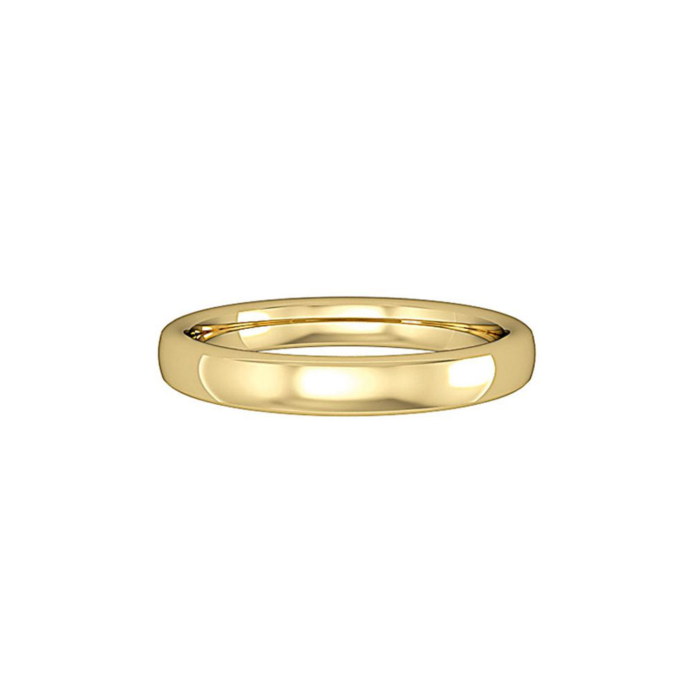 18ct Gold  3mm Bombe Court Wedding Band Commitment Ring - RYNR0223XX