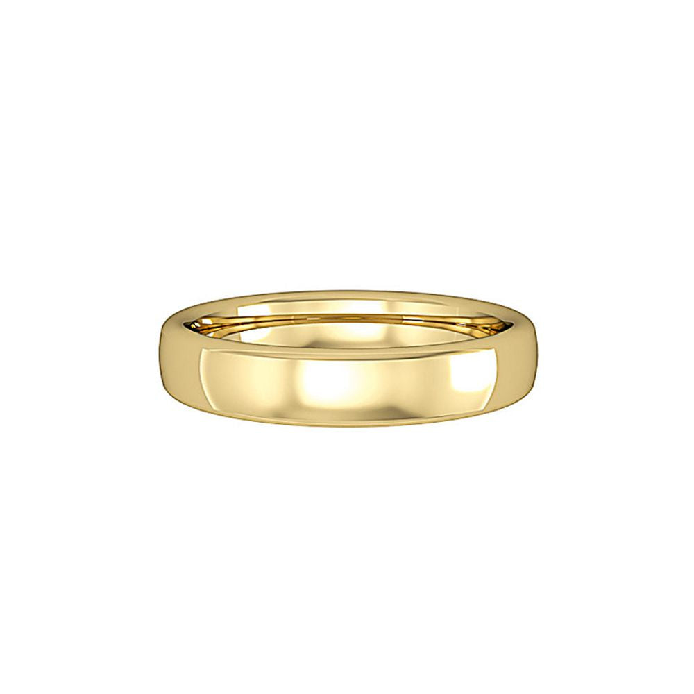 18ct Gold  4mm Bombe Court Wedding Band Commitment Ring - RYNR0224XX