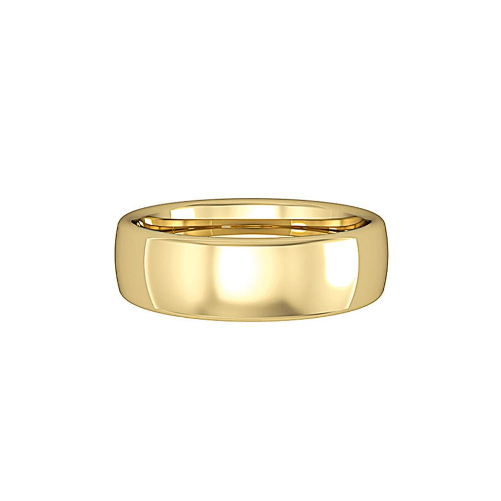 18ct Gold  6mm Bombe Court Wedding Band Commitment Ring - RYNR0226XX
