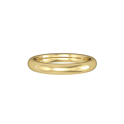 18ct Gold  3mm Court-Shaped Wedding Band Commitment Ring - RYNR0233XX